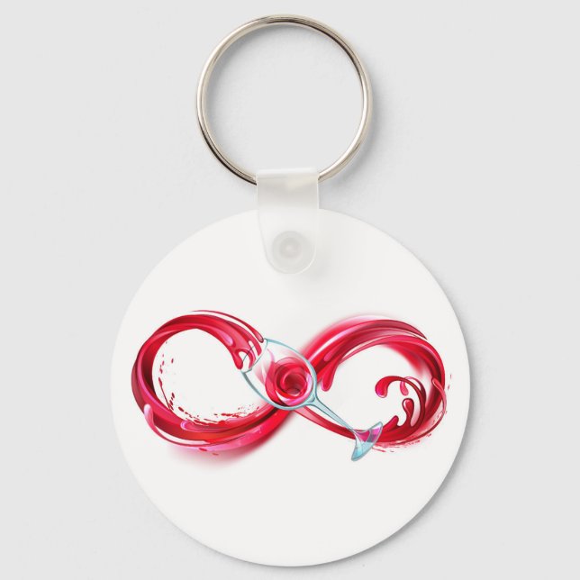 Infinity with Red Wine Keychain (Front)