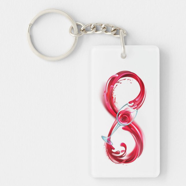 Infinity with Red Wine Keychain (Front)