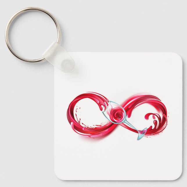 Infinity with Red Wine Keychain (Front)