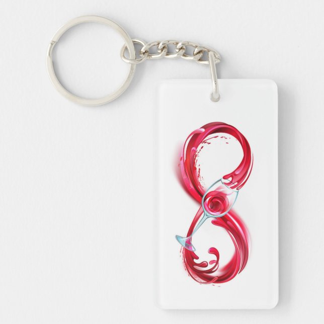Infinity with Red Wine Keychain (Front)