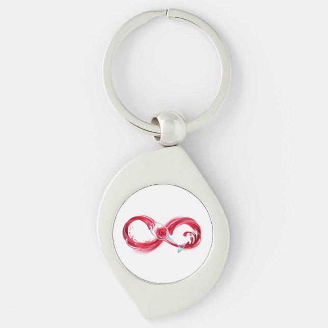 Infinity with Red Wine Keychain (Front)