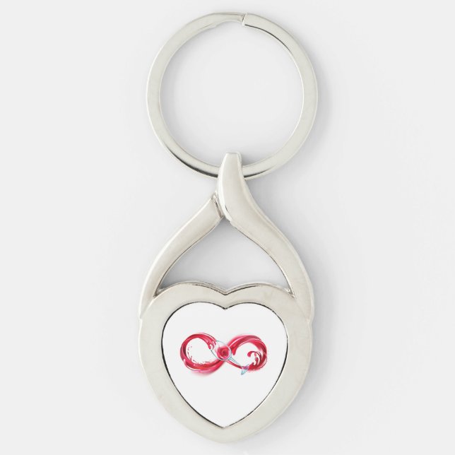 Infinity with Red Wine Keychain (Front)