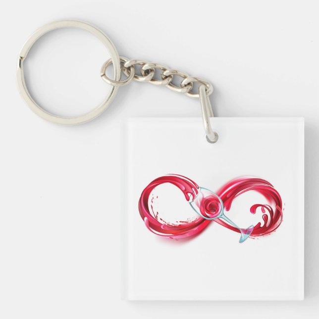 Infinity with Red Wine Keychain (Front)