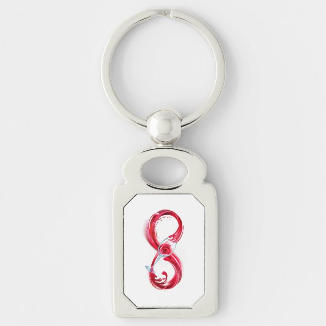 Infinity with Red Wine Keychain (Front)