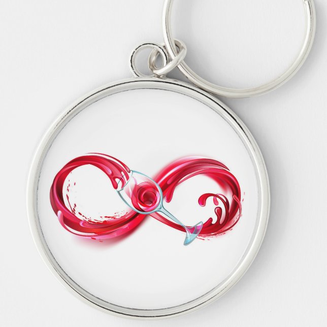 Infinity with Red Wine Keychain (Front)