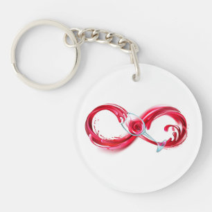 Infinity with Red Wine Keychain