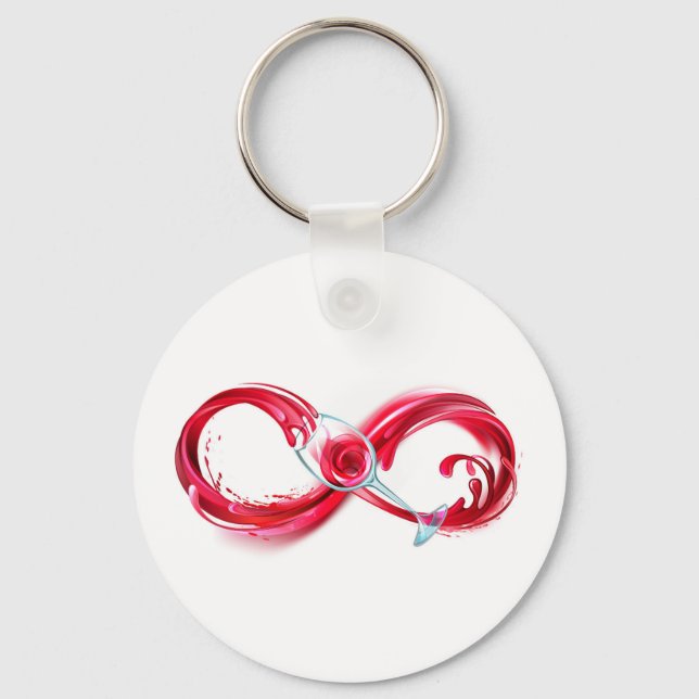 Infinity with Red Wine Keychain (Front)