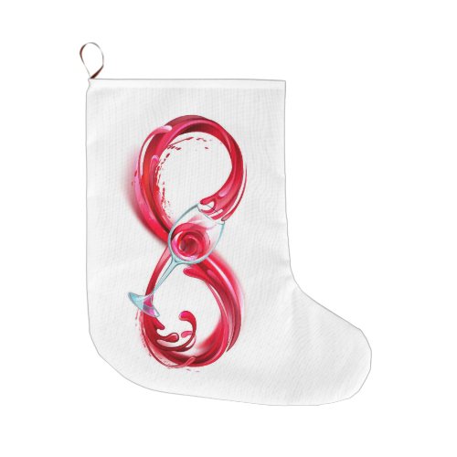 Infinity with Red Wine Large Christmas Stocking