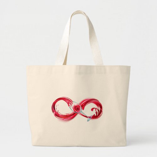Infinity with Red Wine Large Tote Bag
