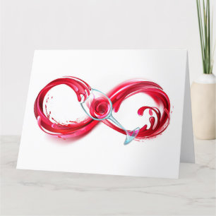 Infinity with Red Wine Letterpress Thank You Card