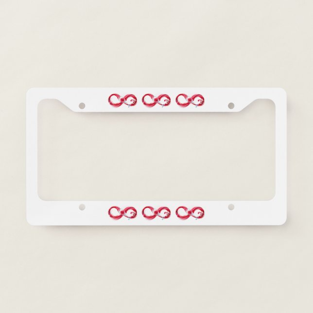Infinity with Red Wine License Plate Frame (Front)