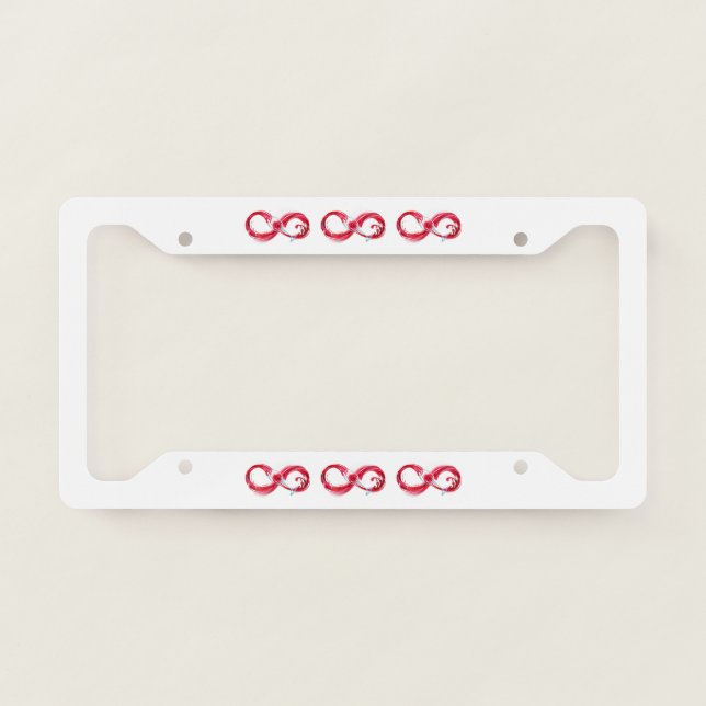 Infinity with Red Wine License Plate Frame (Front)