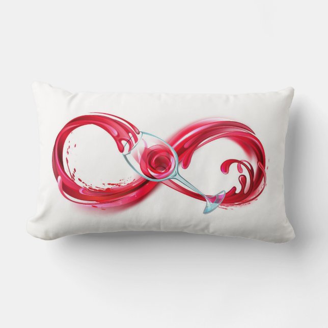 Infinity with Red Wine Lumbar Pillow (Front)