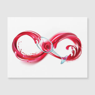Infinity with Red Wine Magnetic Invitation