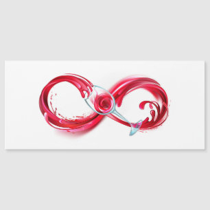 Infinity with Red Wine Magnetic Invitation