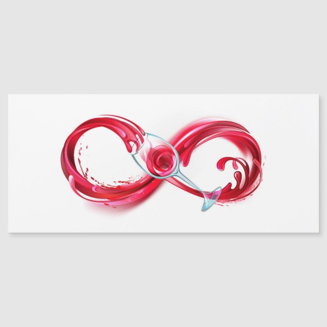 Infinity with Red Wine Magnetic Invitation (Front)