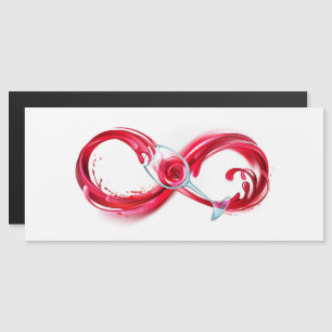 Infinity with Red Wine Magnetic Invitation