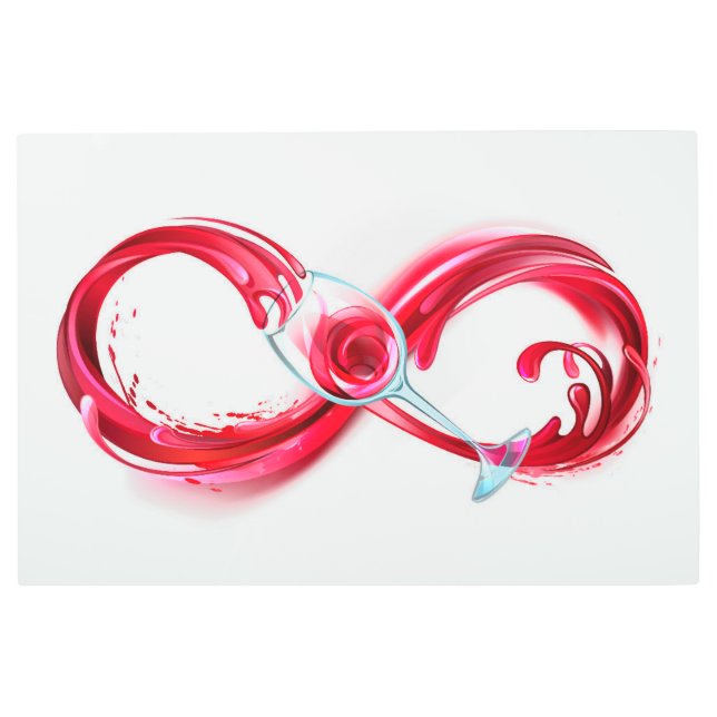 Infinity with Red Wine Metal Print (Front)
