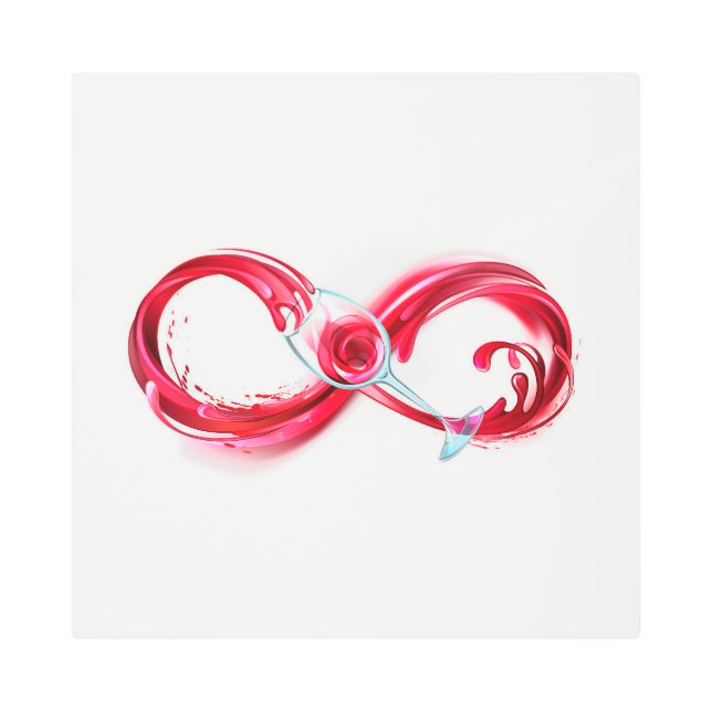 Infinity with Red Wine Metal Print (Front)