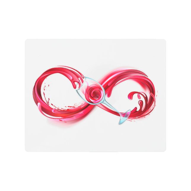 Infinity with Red Wine Metal Print (Front)