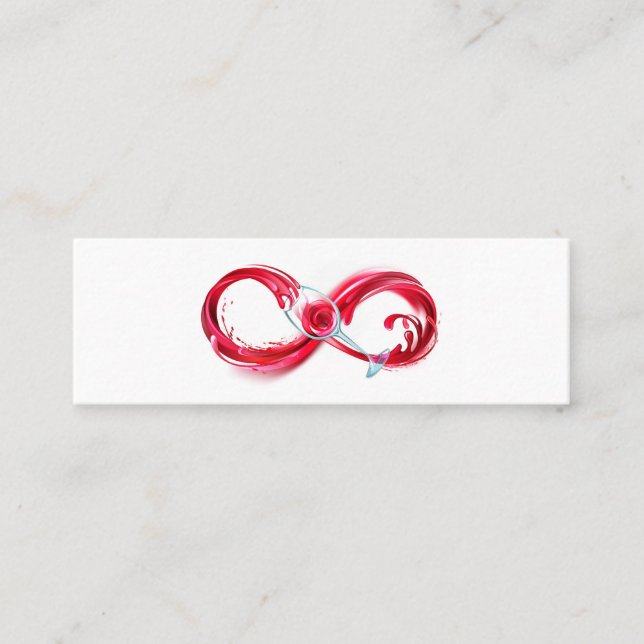 Infinity with Red Wine Mini Business Card (Front)