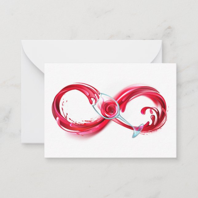 Infinity with Red Wine Note Card (Front)