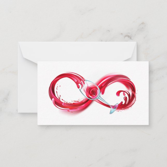 Infinity with Red Wine Note Card (Front)