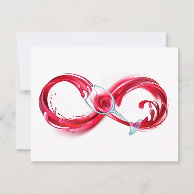 Infinity with Red Wine Note Card (Front)