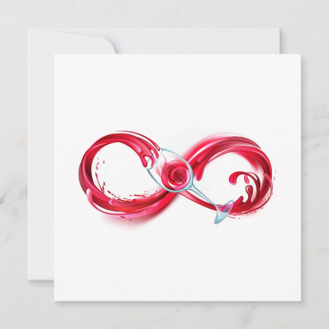 Infinity with Red Wine Note Card (Front)