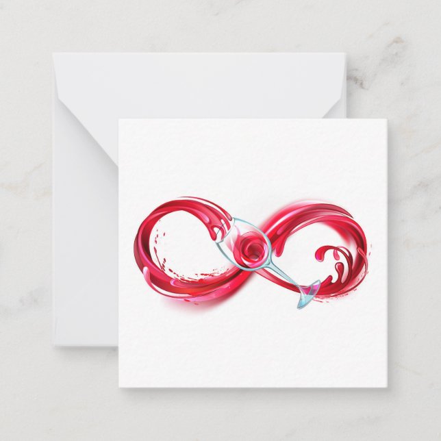Infinity with Red Wine Note Card (Front)
