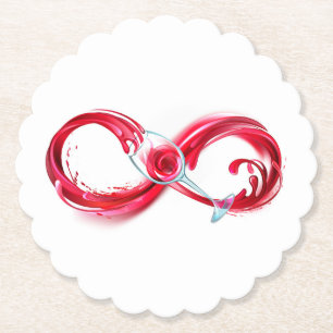 Infinity with Red Wine Paper Coaster