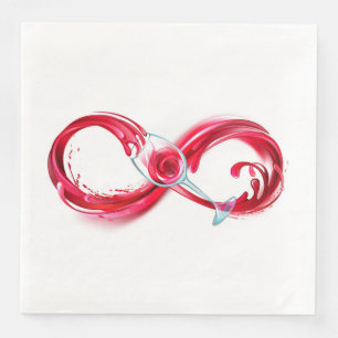 Infinity with Red Wine Paper Dinner Napkins