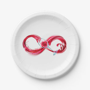 Infinity with Red Wine Paper Plates