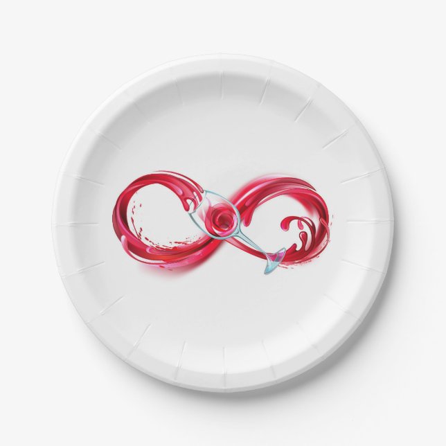 Infinity with Red Wine Paper Plates (Front)