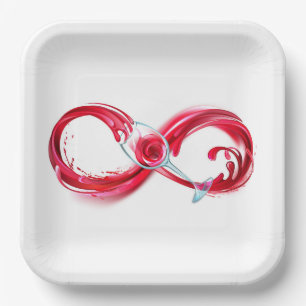 Infinity with Red Wine Paper Plates