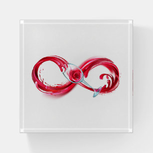 Infinity with Red Wine Paperweight