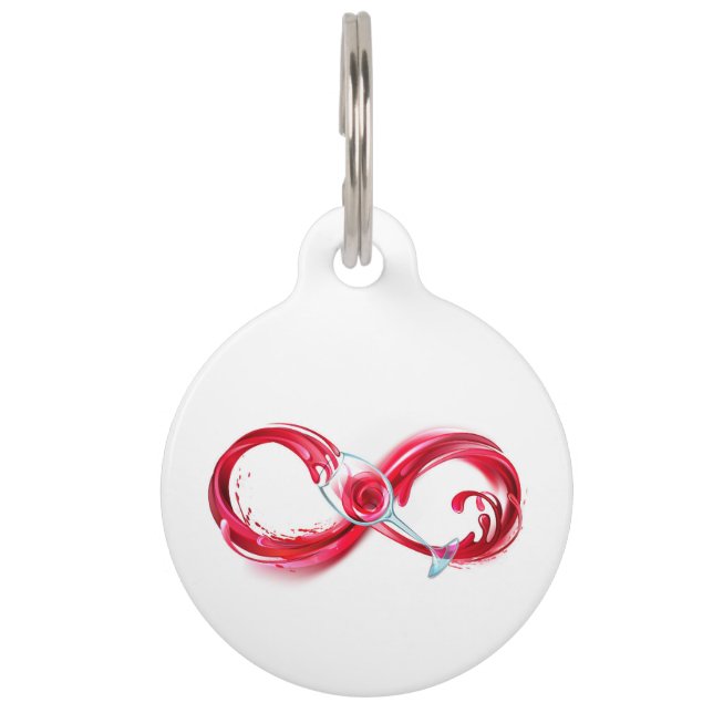 Infinity with Red Wine Pet ID Tag (Front)