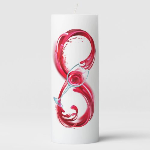 Infinity with Red Wine Pillar Candle