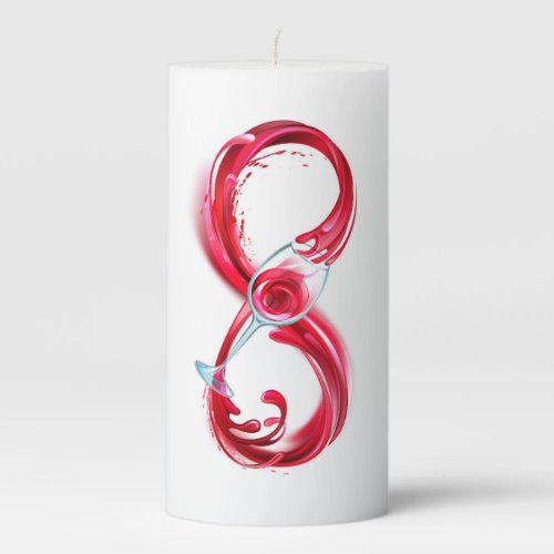 Infinity with Red Wine Pillar Candle