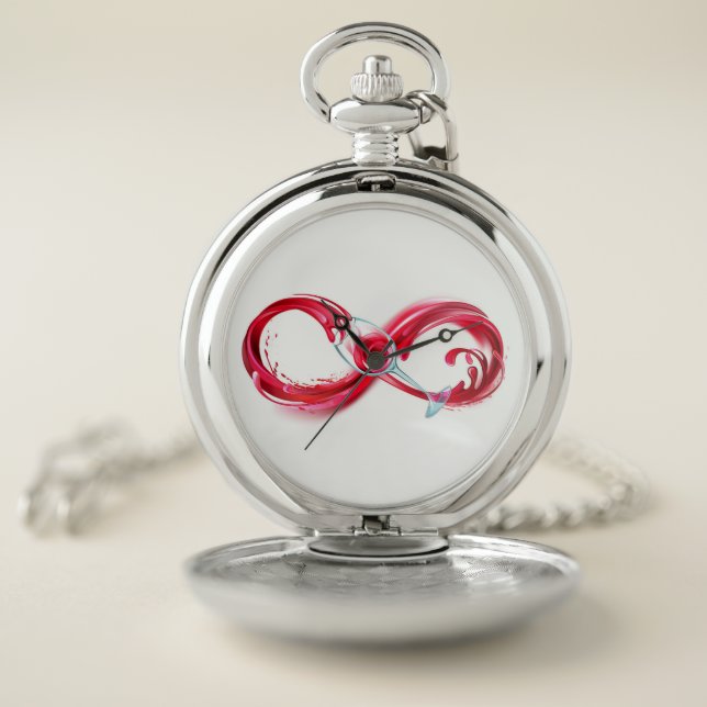 Infinity with Red Wine Pocket Watch (Inside)