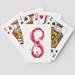 Infinity with Red Wine Poker Cards