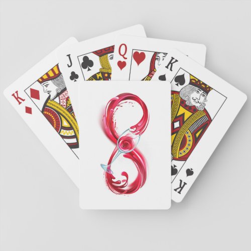 Infinity with Red Wine Poker Cards