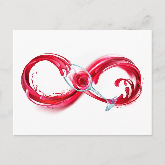 Infinity with Red Wine Postcard (Front)