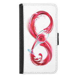 Infinity with Red Wine Samsung Galaxy S5 Wallet Case