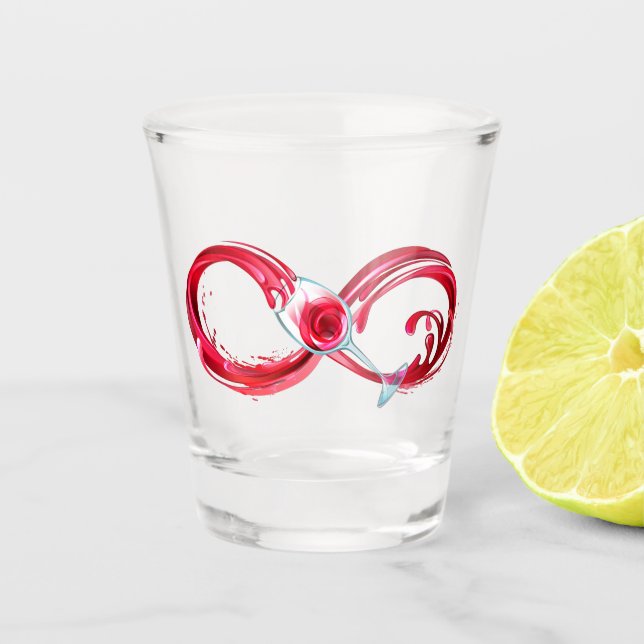 Infinity with Red Wine Shot Glass (Front)