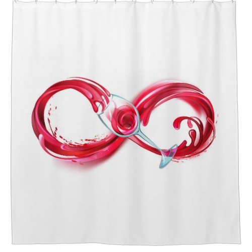 Infinity with Red Wine Shower Curtain