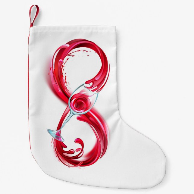 Infinity with Red Wine Small Christmas Stocking (Front)