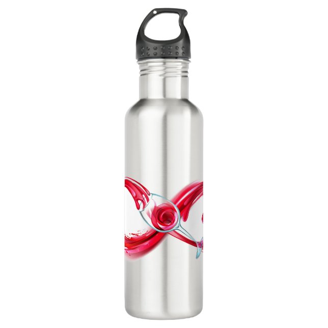 Infinity with Red Wine Stainless Steel Water Bottle (Front)
