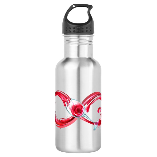 Infinity with Red Wine Stainless Steel Water Bottle (Front)