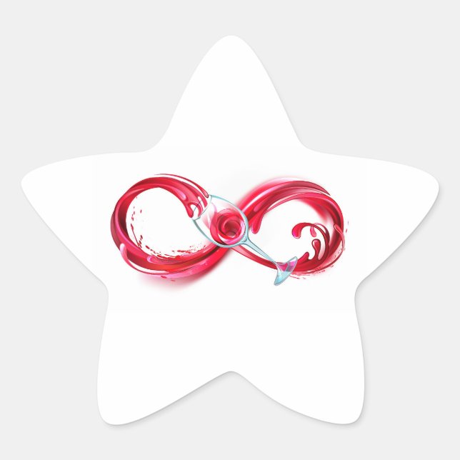 Infinity with Red Wine Star Sticker (Front)